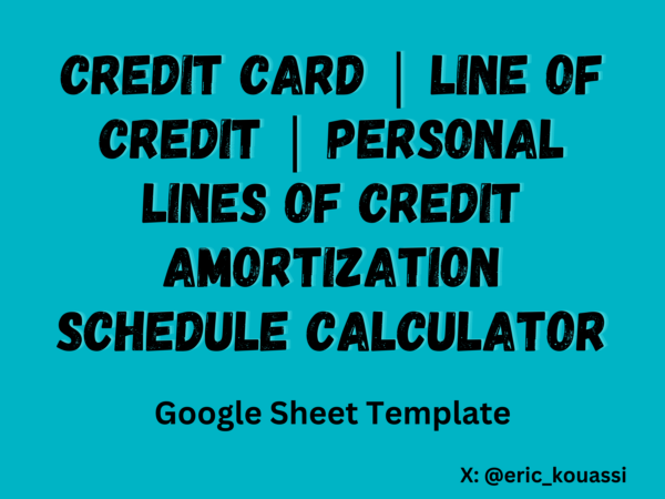 Credit Card | Line of Credit | Personal lines of credit Amortization Schedule Calculator