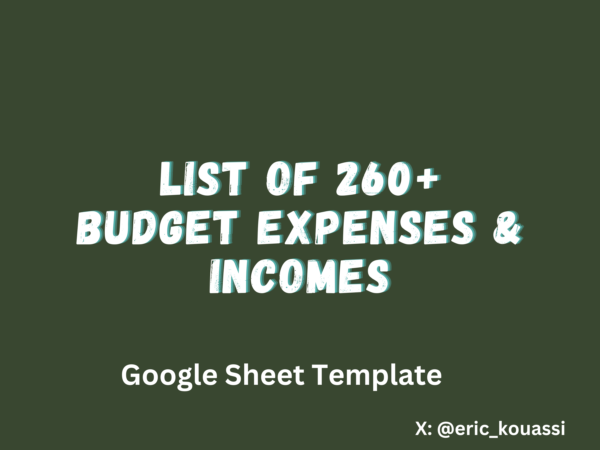 List of 260+ Budget Expenses & Incomes