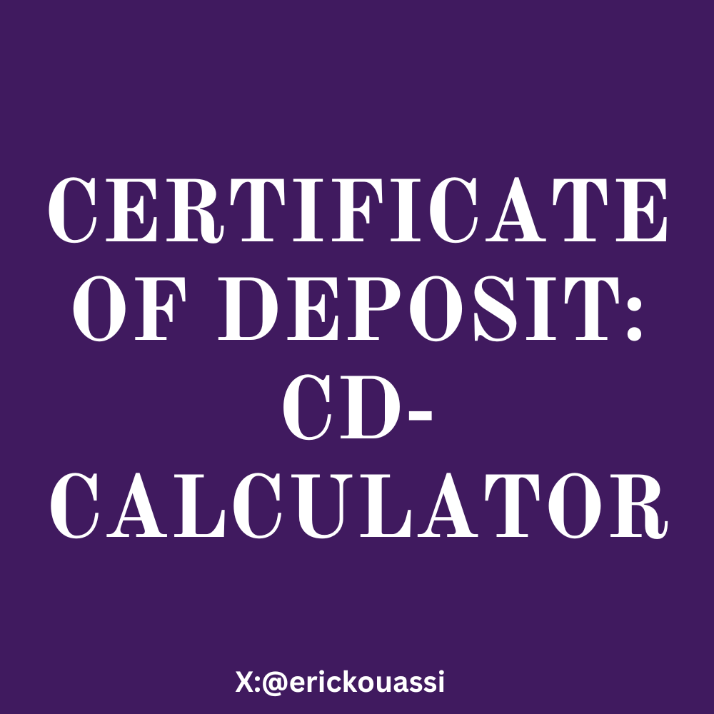 Certificate Of Deposit CD Calculator My Shop